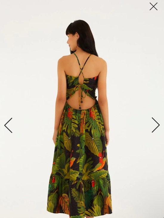 FARM Rio Dresses & Skirts - FARM Rio Tropical Backless Maxi Dress - Black, Green & Orange